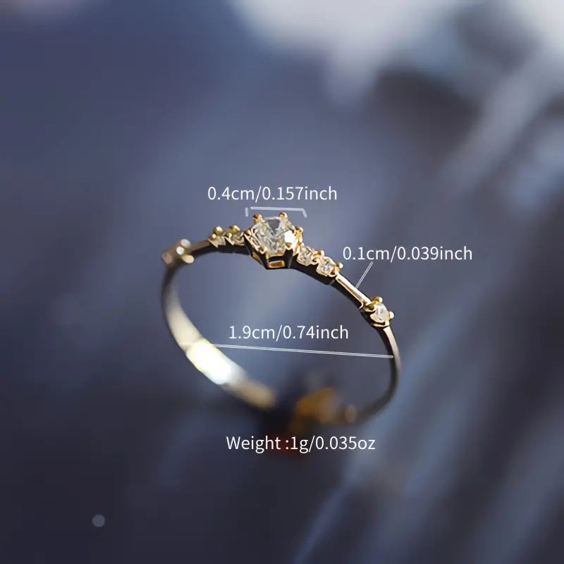 14k Plated Paved Shining  Danburite Silver Ring