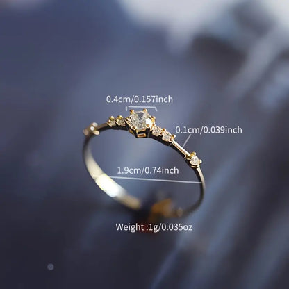 14k Plated Paved Shining  Danburite Silver Ring